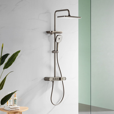 Contemporary Hand Shower Mixer Set Hand Held Wall Mount Shower Head Round