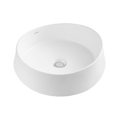 Art Vanity Counter Top Basin Round Shape White Glazed Color