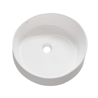 Art Vanity Counter Top Basin Round Shape White Glazed Color